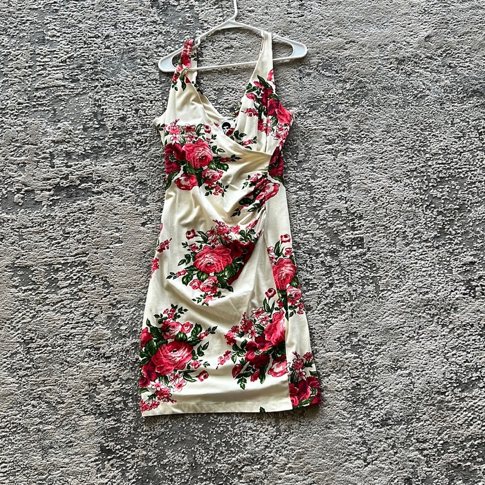 Betsey Johnson Archive Dress Sleeveless Flower Print Cream size Large